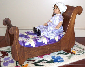 Poplar Sleigh Bed for all 18" Dolls